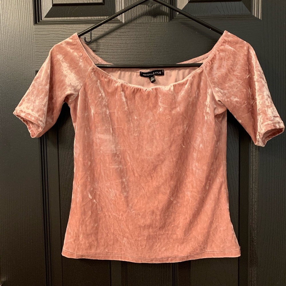 Kendall and Kylie crushed velvet shirt